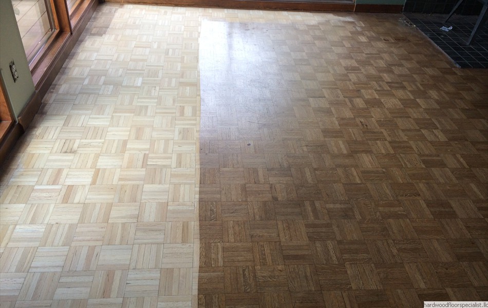 34 White Oak parquet floor before